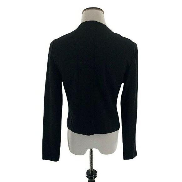 J. Mclaughlin Top Women's Size M Long Sleeve Stretch Tweed Gold Black Open Front - Picture 5 of 10